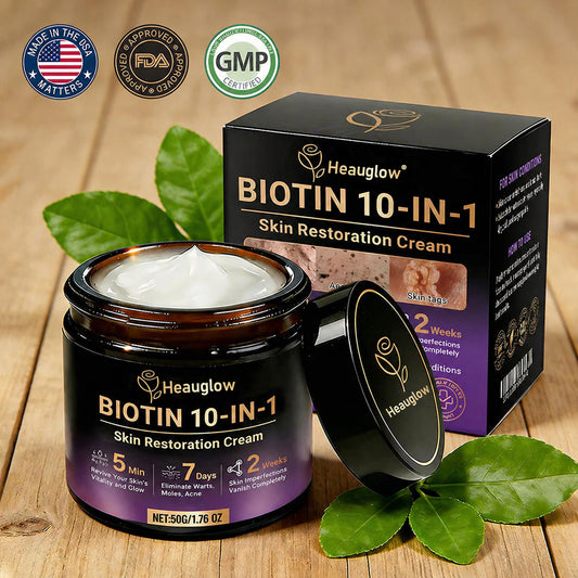 Made and Shipped from USA✨Heauglow® Biotin 10-in-1 Skin Restoration Cream🍀